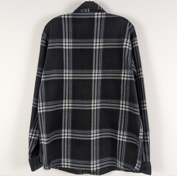 Wrangler Black Tartan Fleece Shacket - Picture 2 of 5